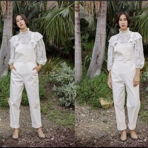 Horses Atelier Loose Overalls in Ecru, size 1